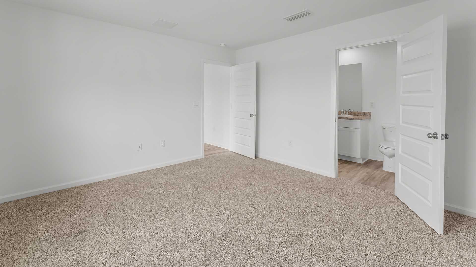 The primary bedroom has a nice size ensuite bathroom