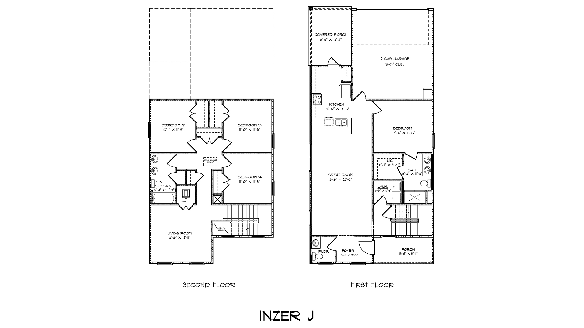 Inzer plan elevation J floor plan.