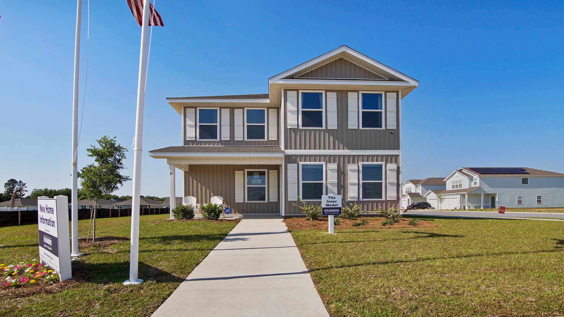 The furnished model of the Inzer is located at 97 Arrowwood Boulevard