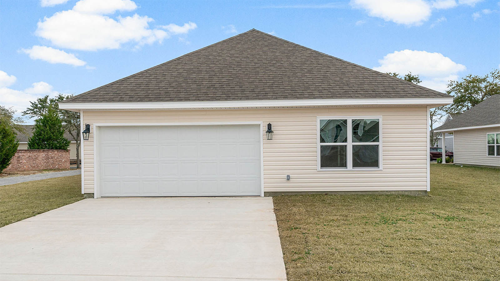 The mason floor plan features a two car garage
