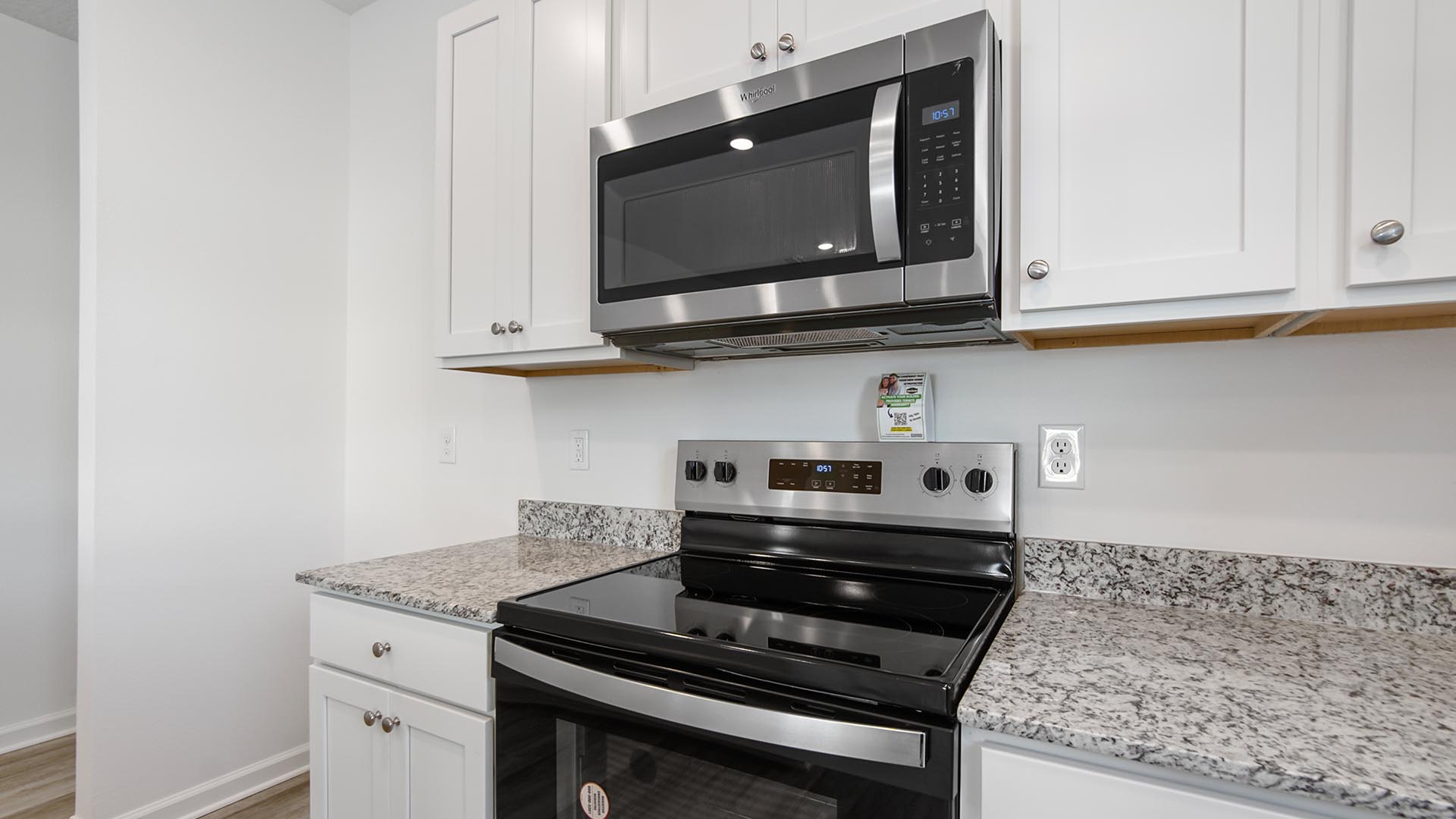 Ample counterspace beside the stove for easy meal prep