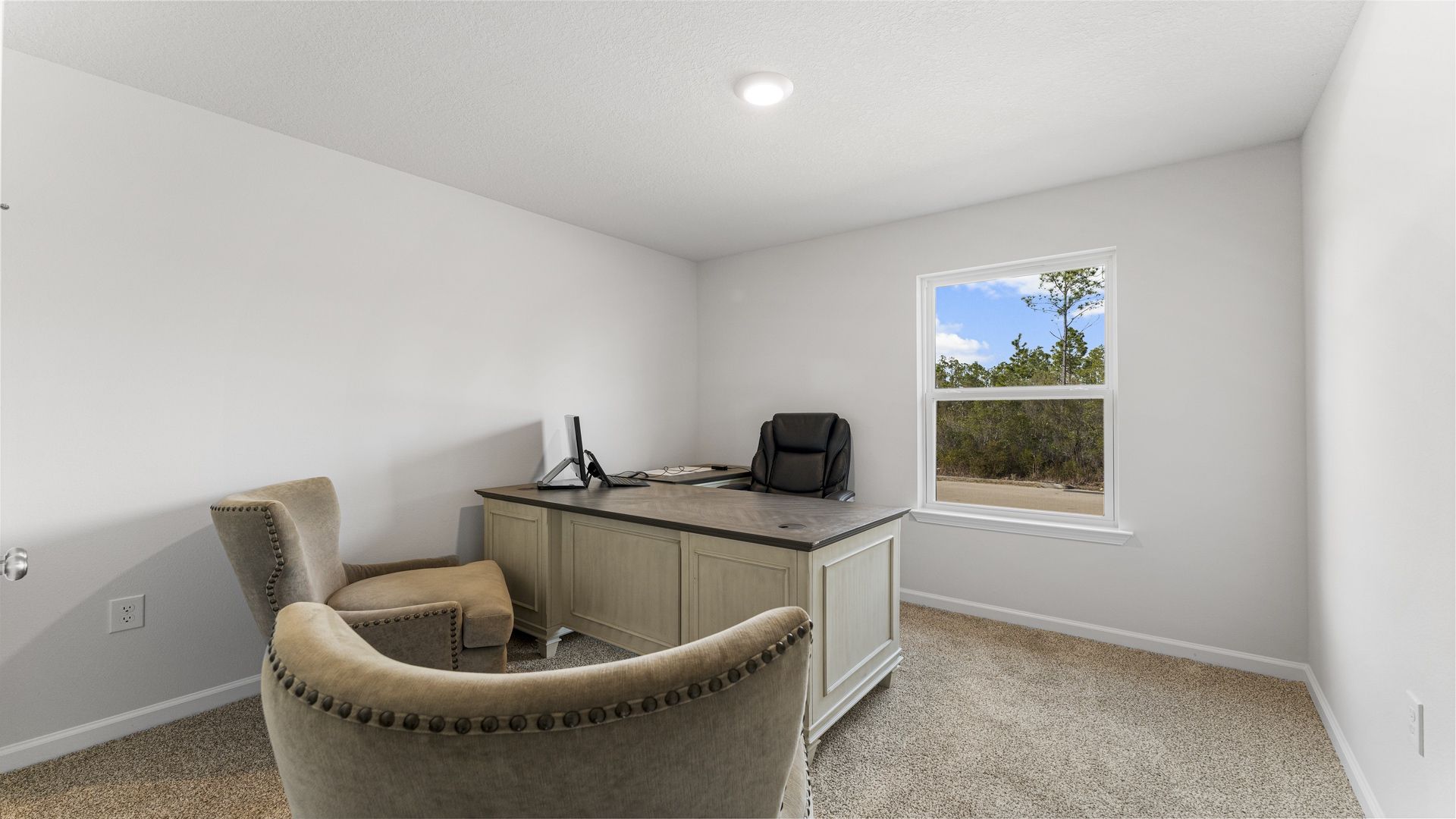 Additional bedroom with carpet