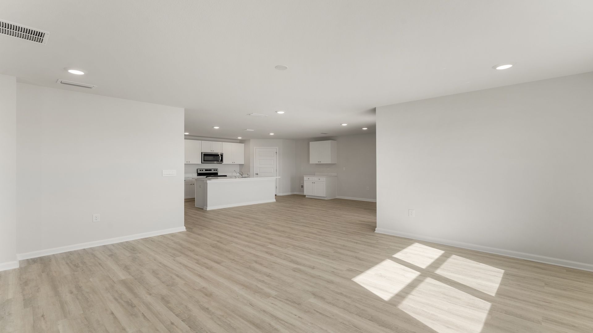 The living area has EVP flooring