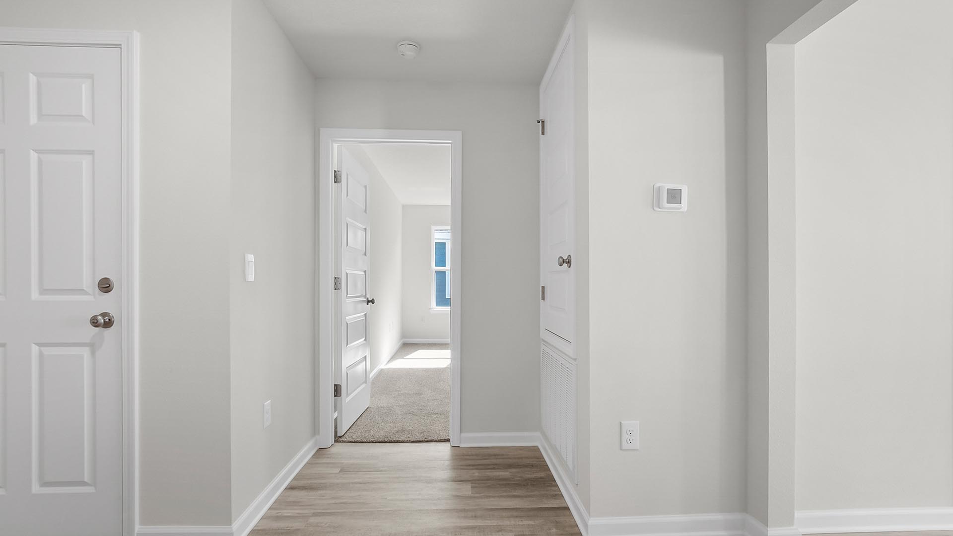 The hall leading to bedroom three