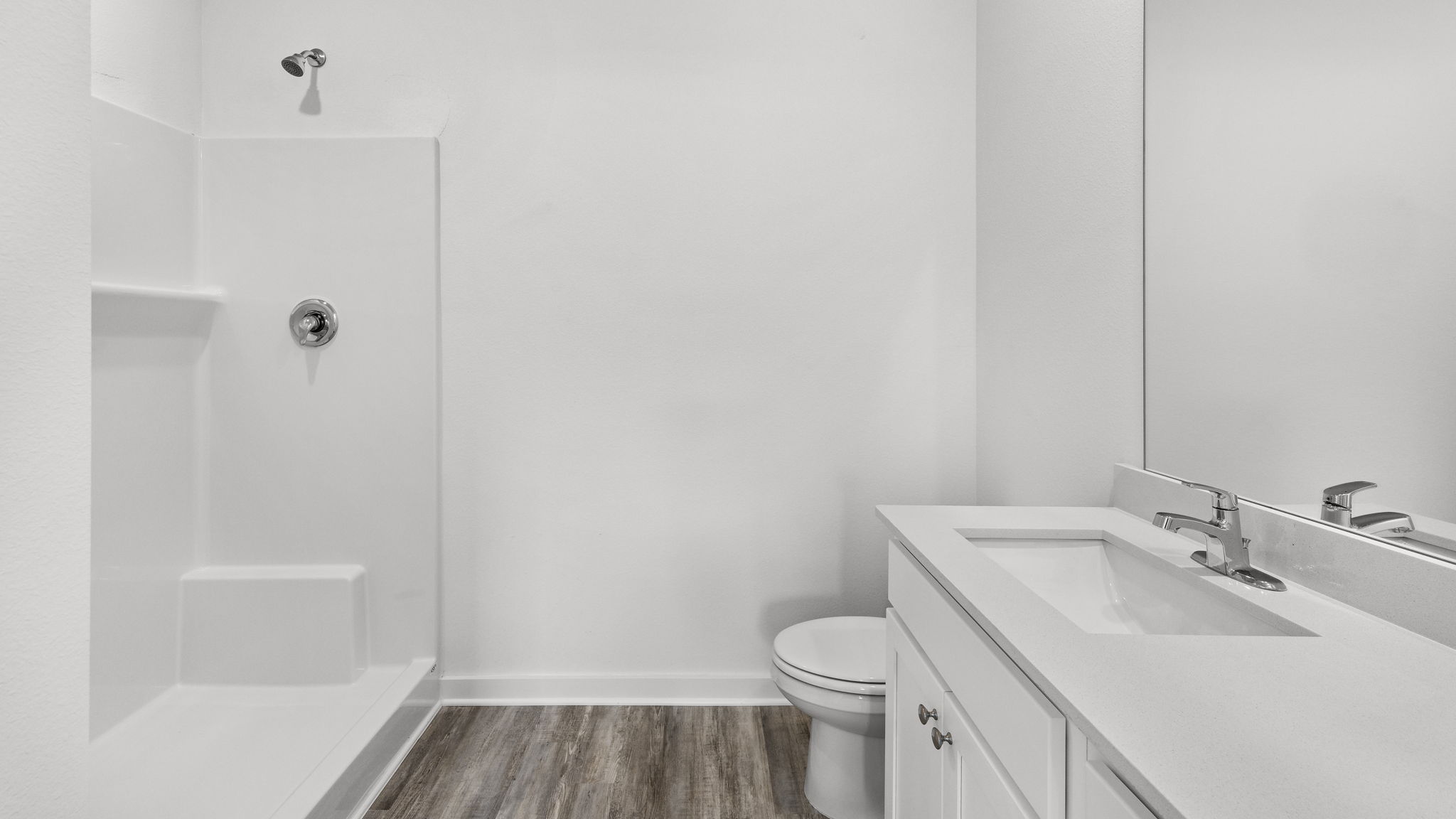 The primary bathroom has a shower
