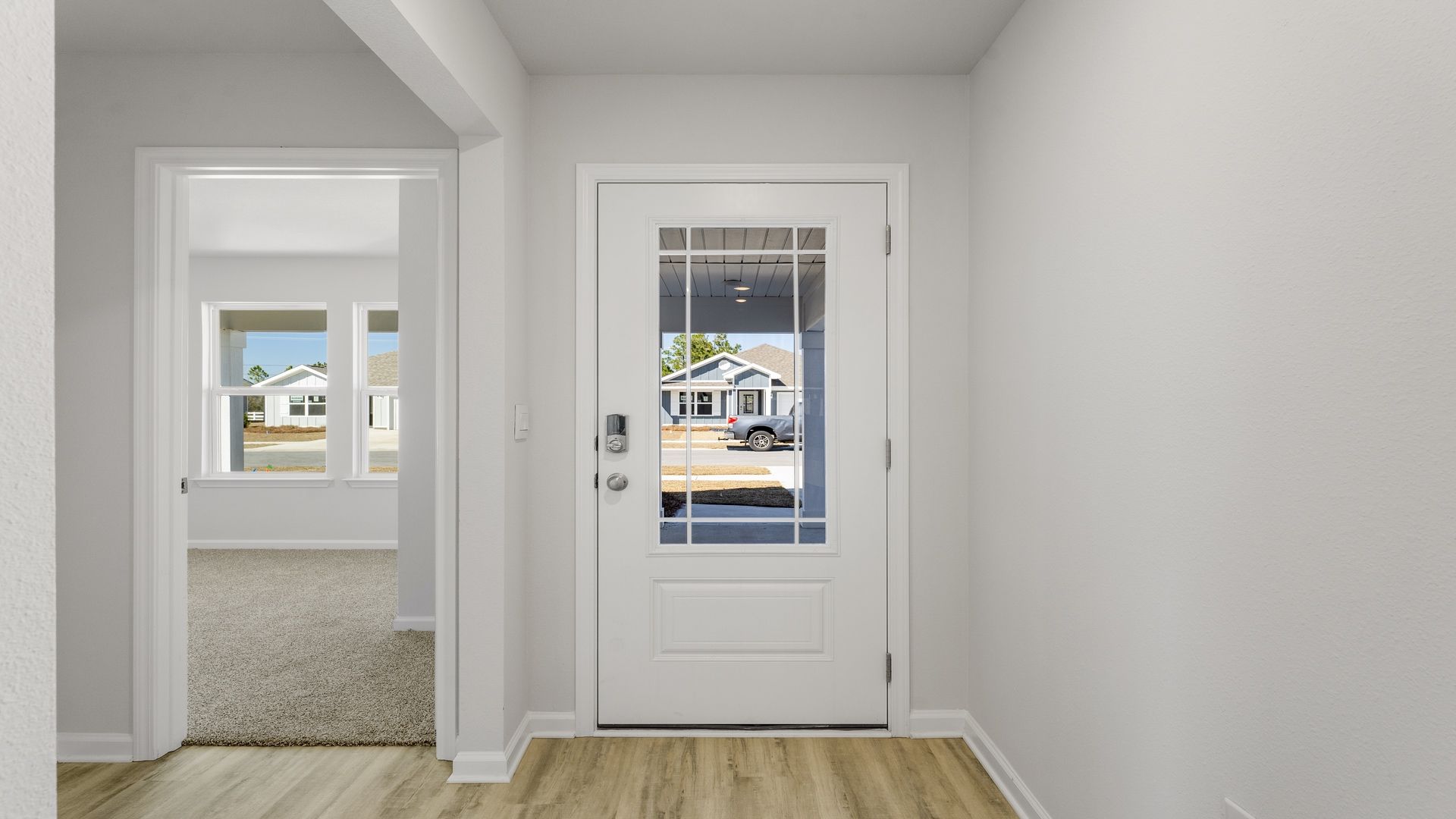 Entry hall in the Lakeside leading to the open living space