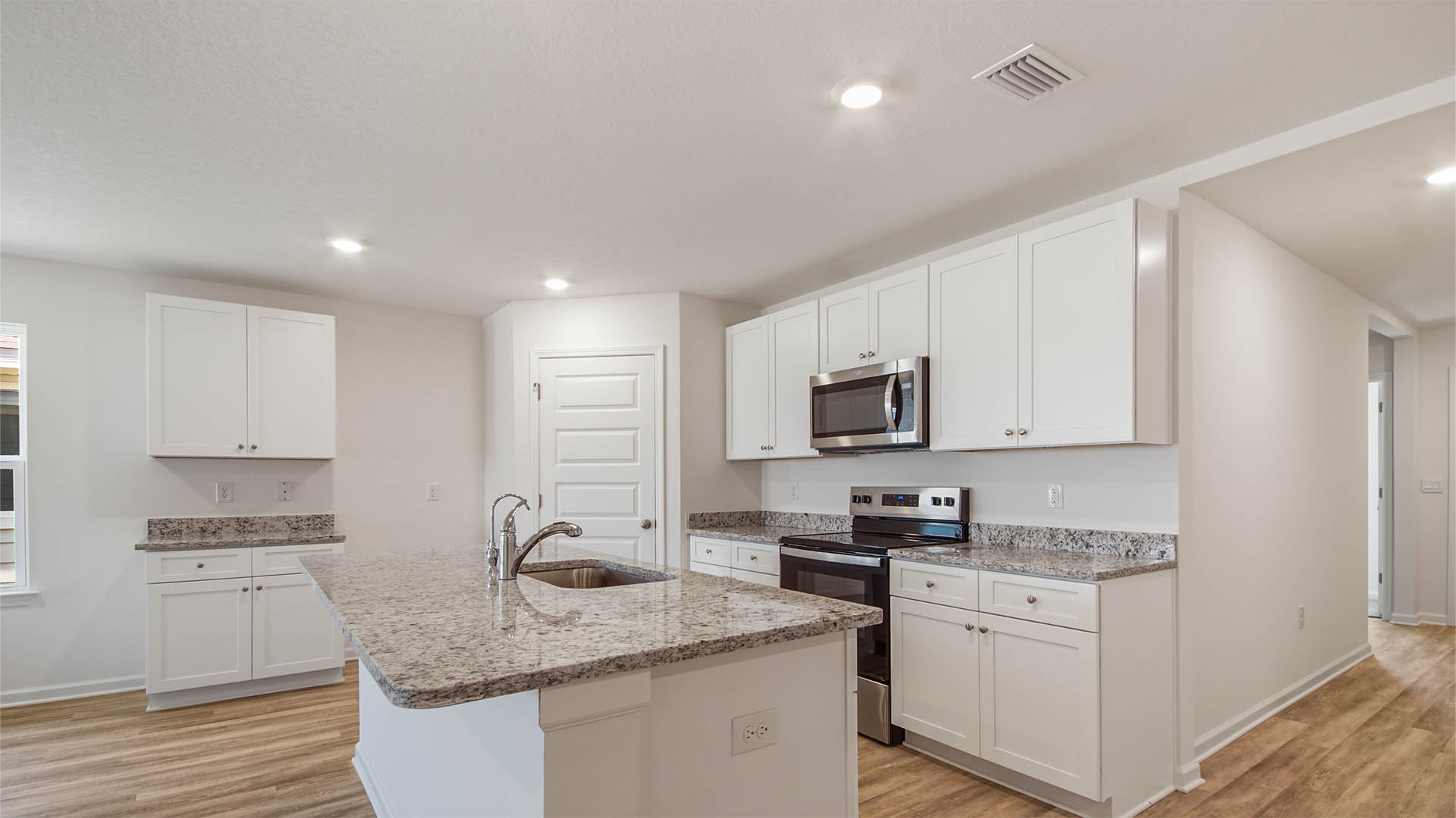 Beautiful and bright this kitchen is the perfect size