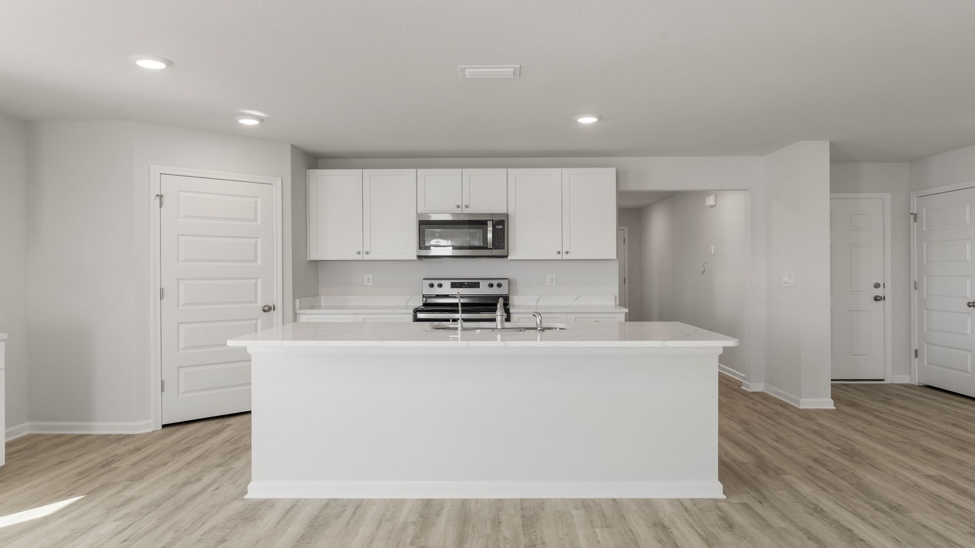 Beautiful and bright this kitchen is the perfect size