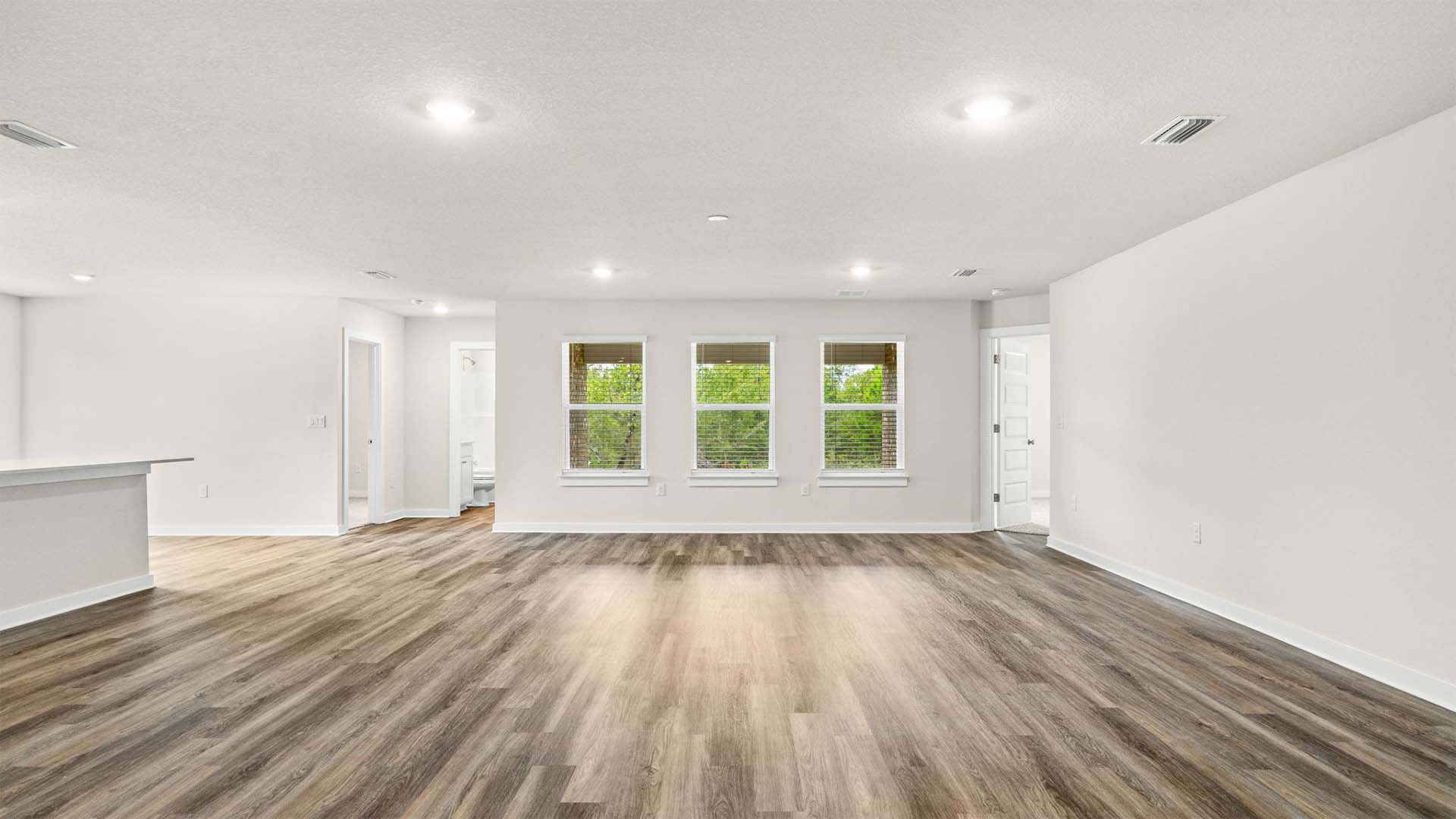 Spacious living area with an open concept layout