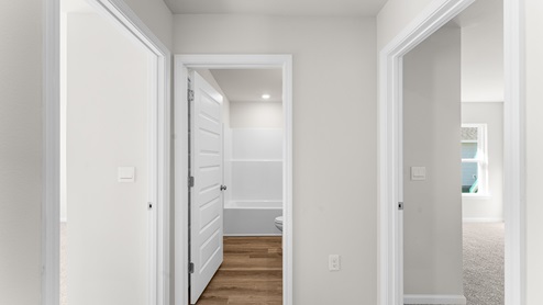 Shared bathroom of three guest bedrooms