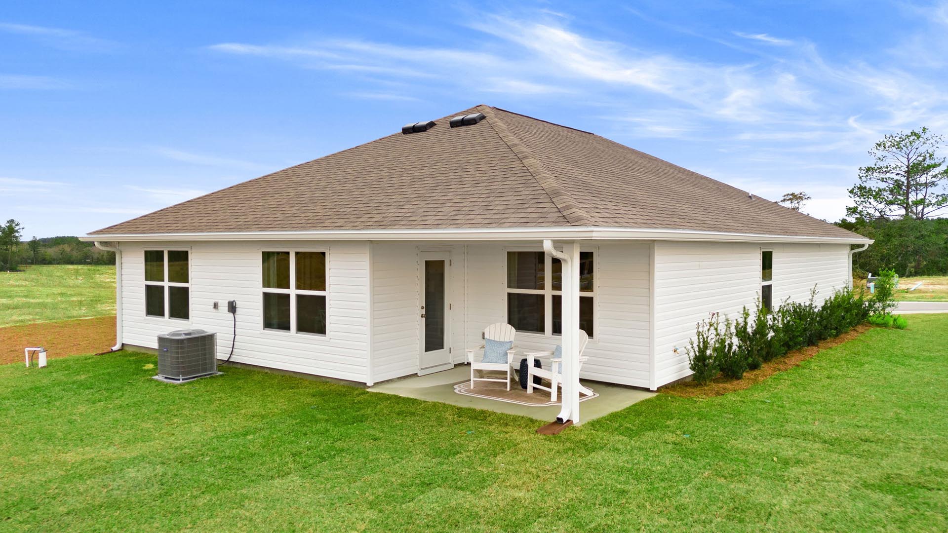The Aria has a covered patio accessed from the dining area