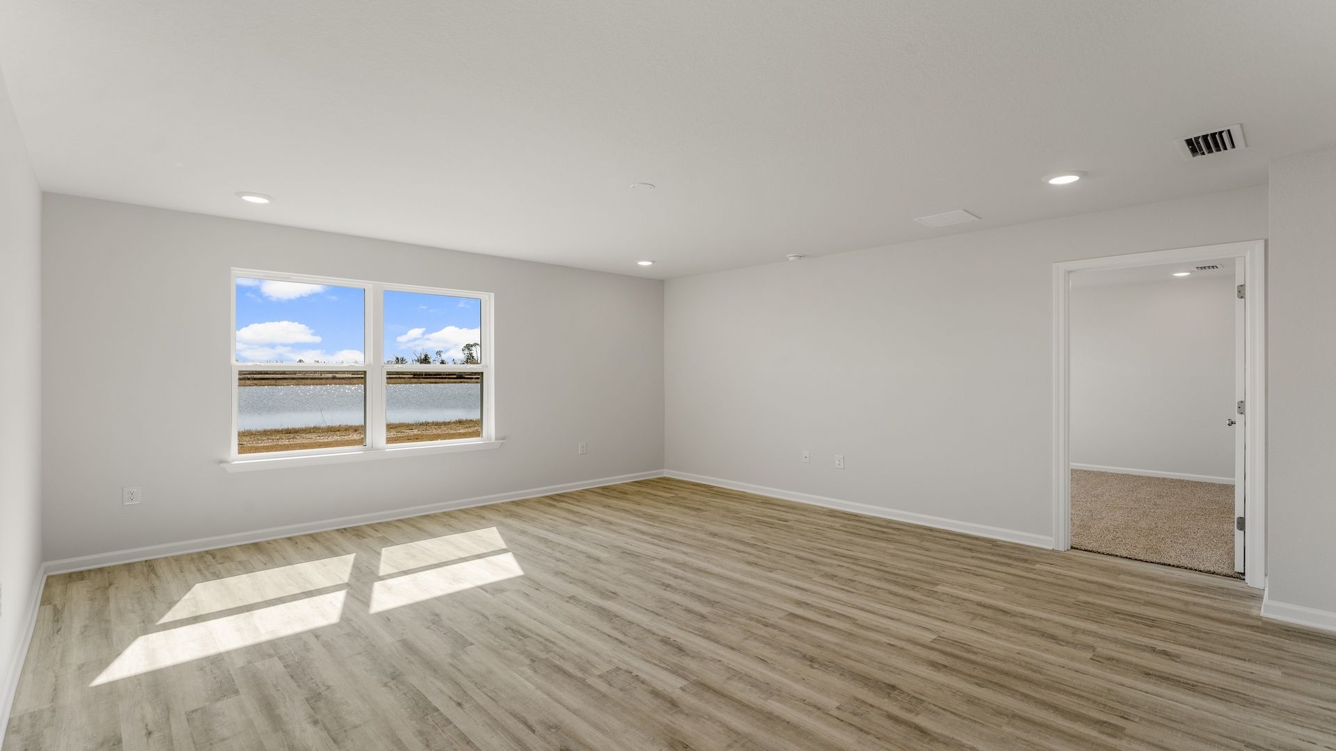 A spacious living area offers comfort for family and guests