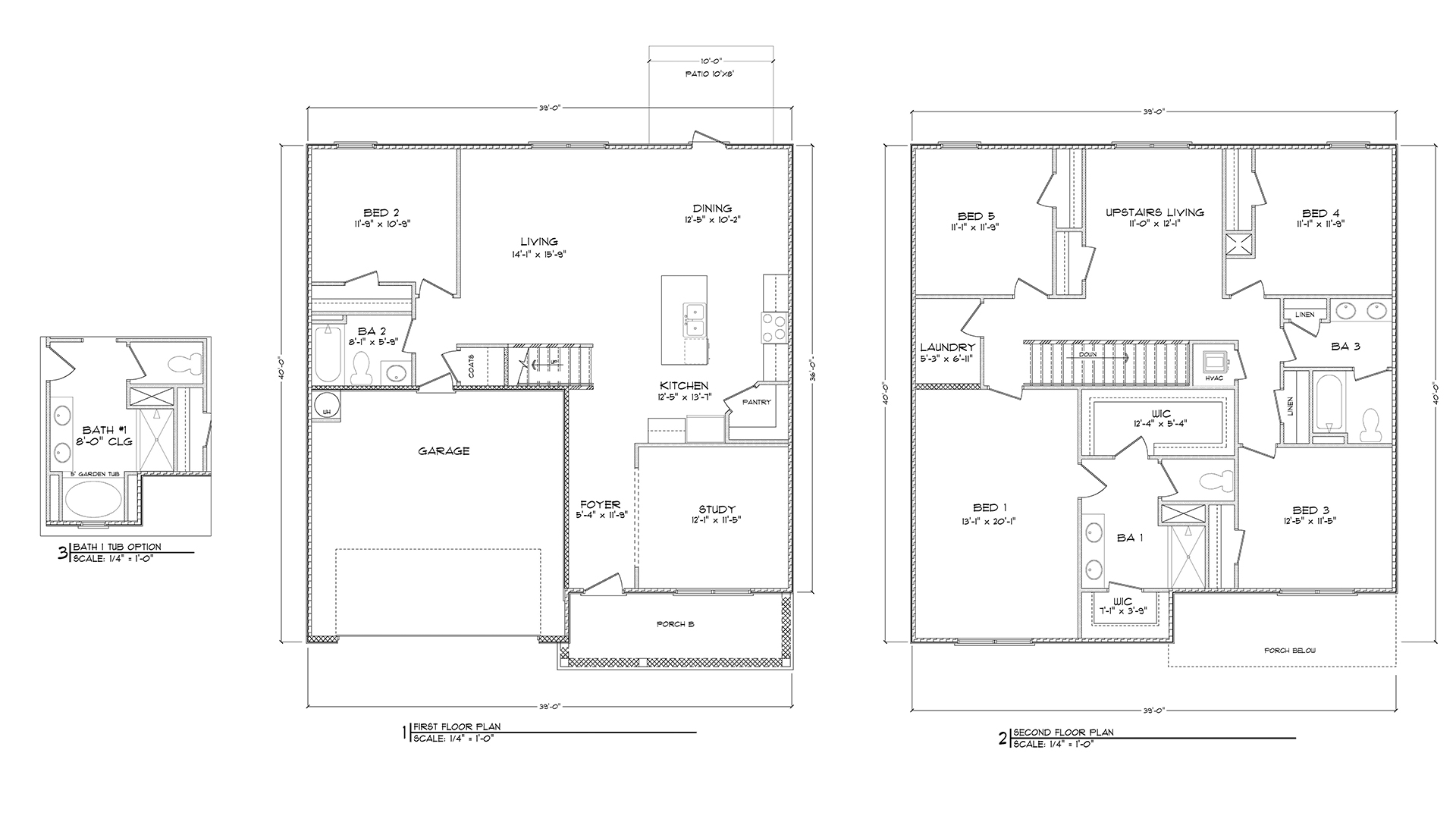 The Hayden floor plan has two stories with a flex room on the main level as well as a guest bedroom. The primary bedroom and three additional bedrooms and a full bath are on the second level