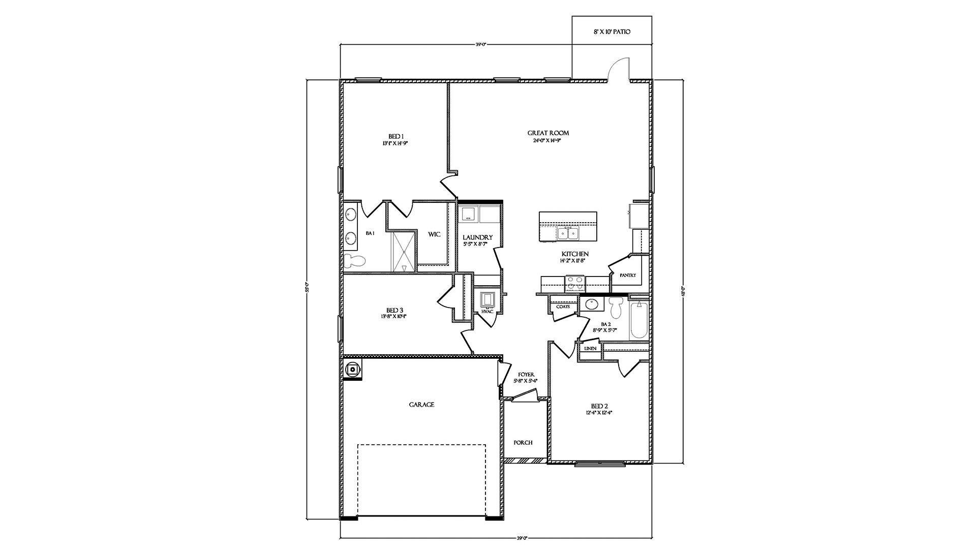 The Lismore B floor plan shows a covered front entry