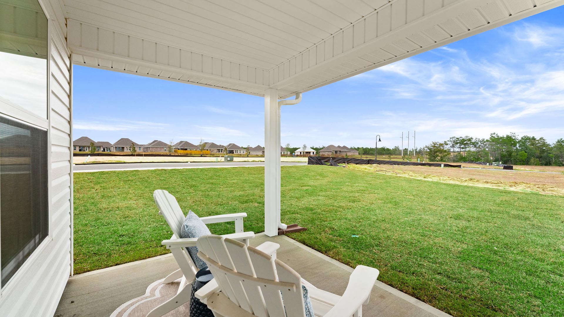 The Aria back patio has space for seating or dining area