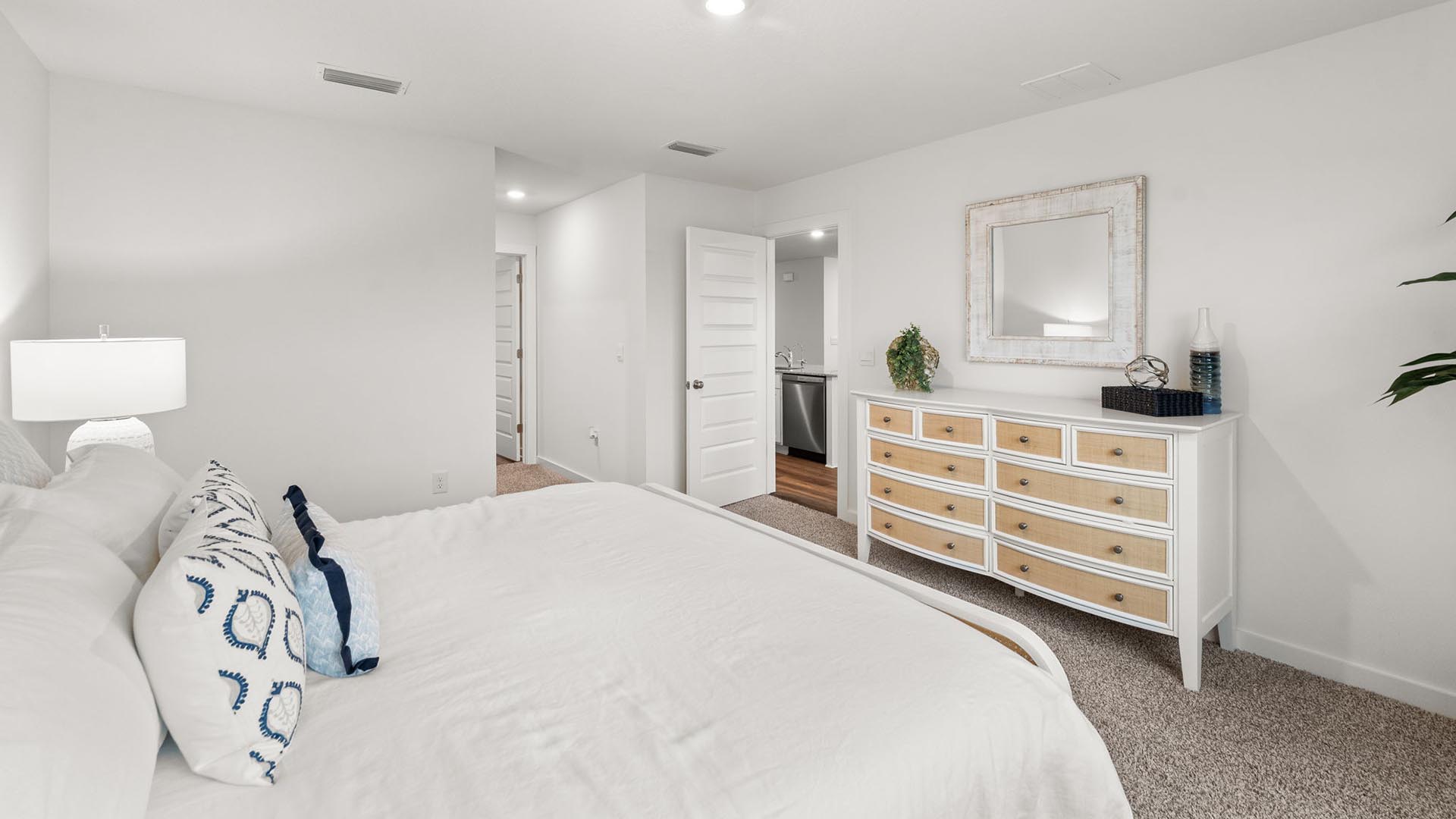 The bedrooms have carpet