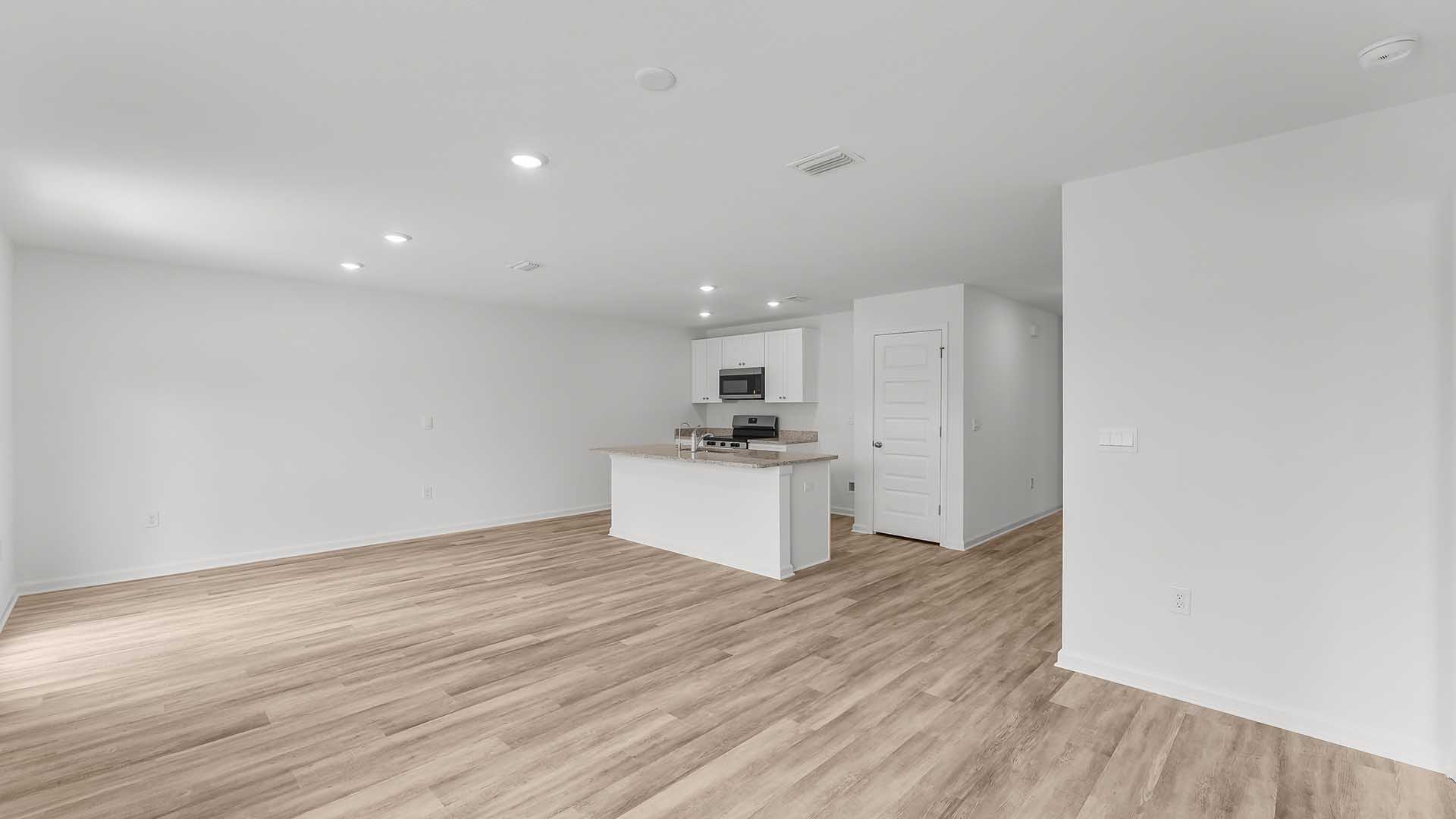 The spacious living area allows for family and guests to interact comfortably