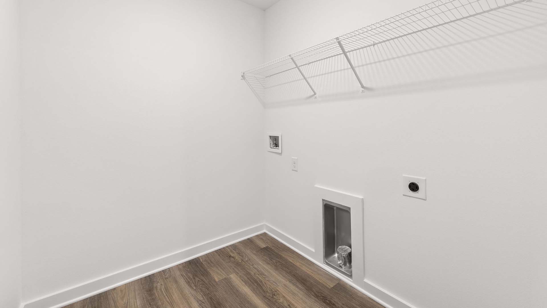 The laundry room is on the second level