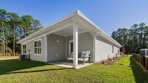 Rear covered patio of the Rhett floor plan