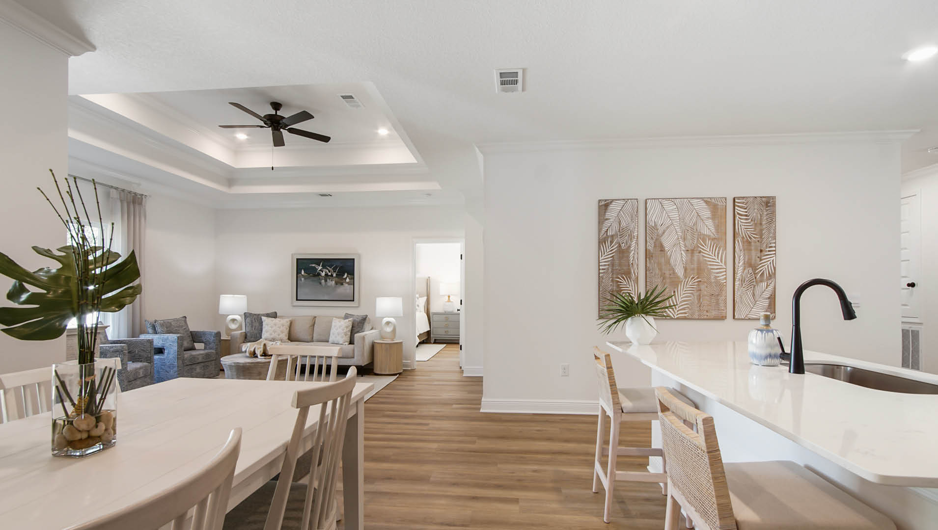 The Rhett dining area open to the spacious living room
