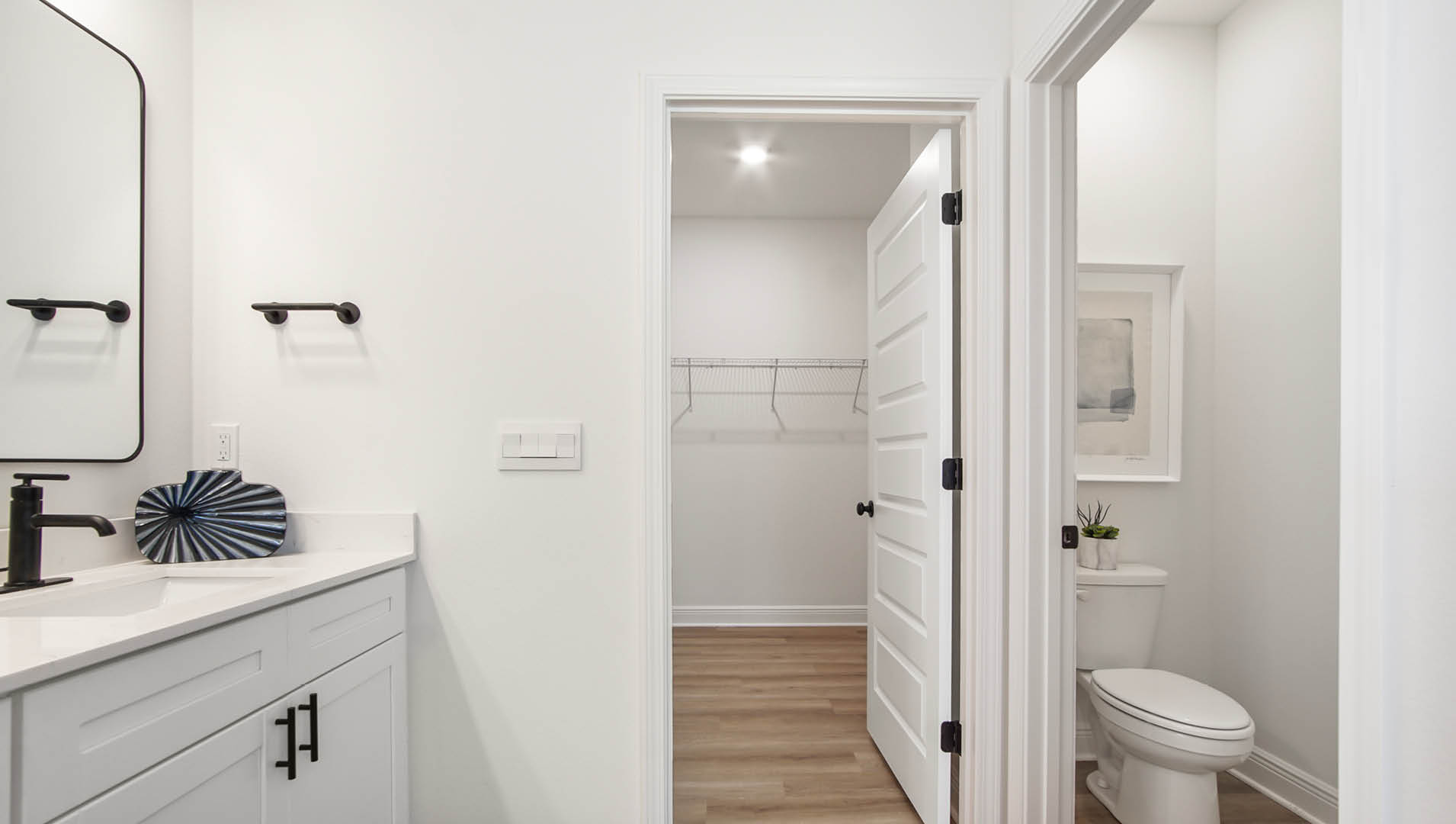 The primary bath has a large walkin closet and a separate water closet
