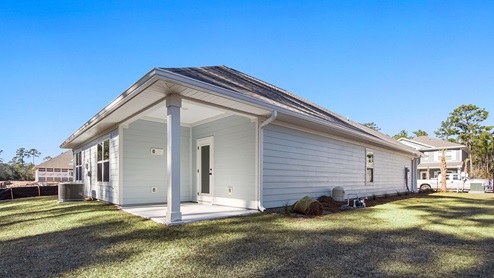 The Rhett exterior rear view of covered porch