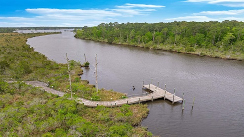 Aerial view of pier