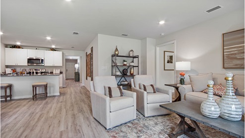 Large living room with 8 foot ceilings