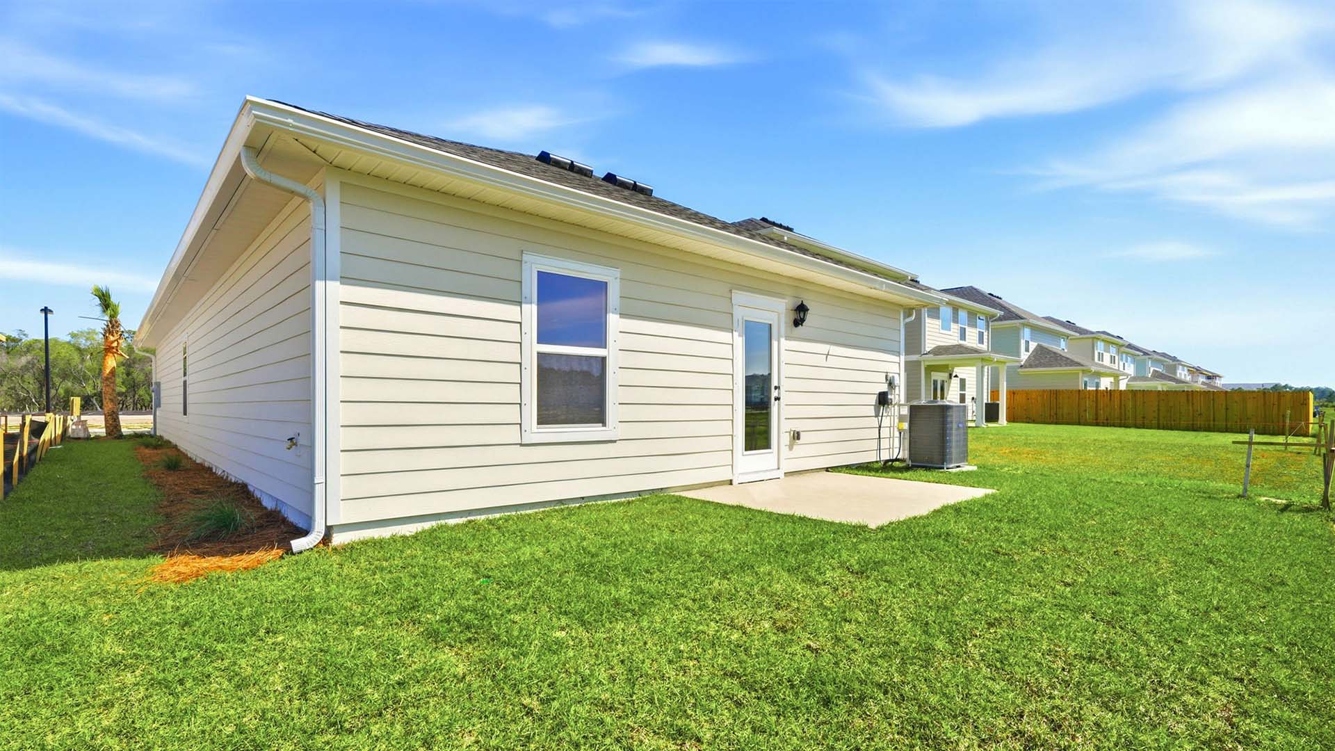 The Camilla has a back patio accessible from the living area.