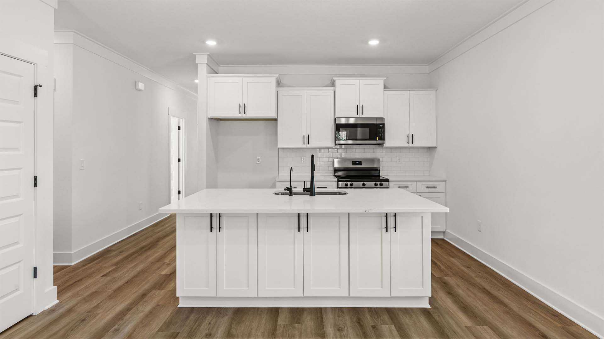 The kitchen island has space for bar seating