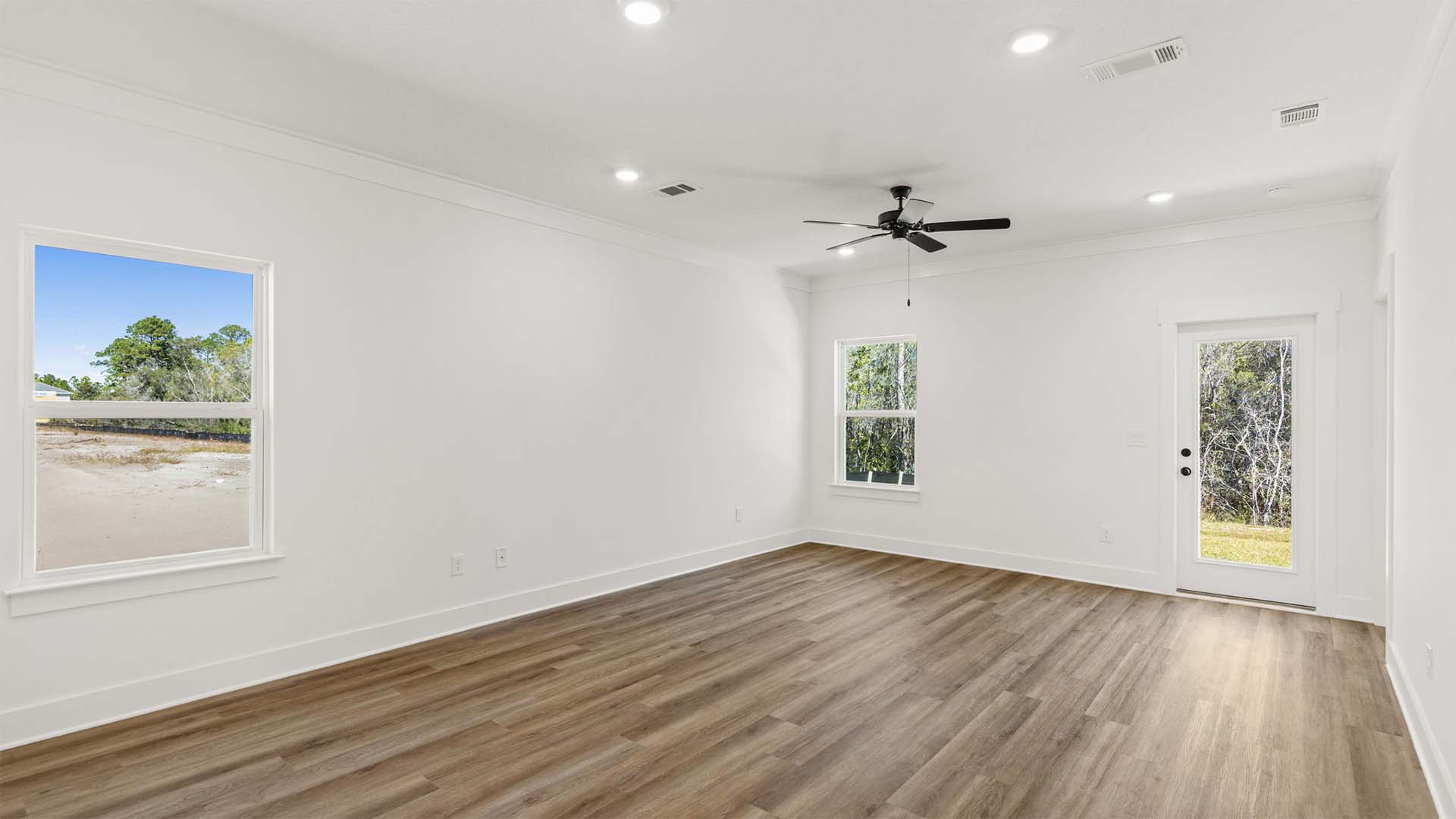 The living area has access to the open patio