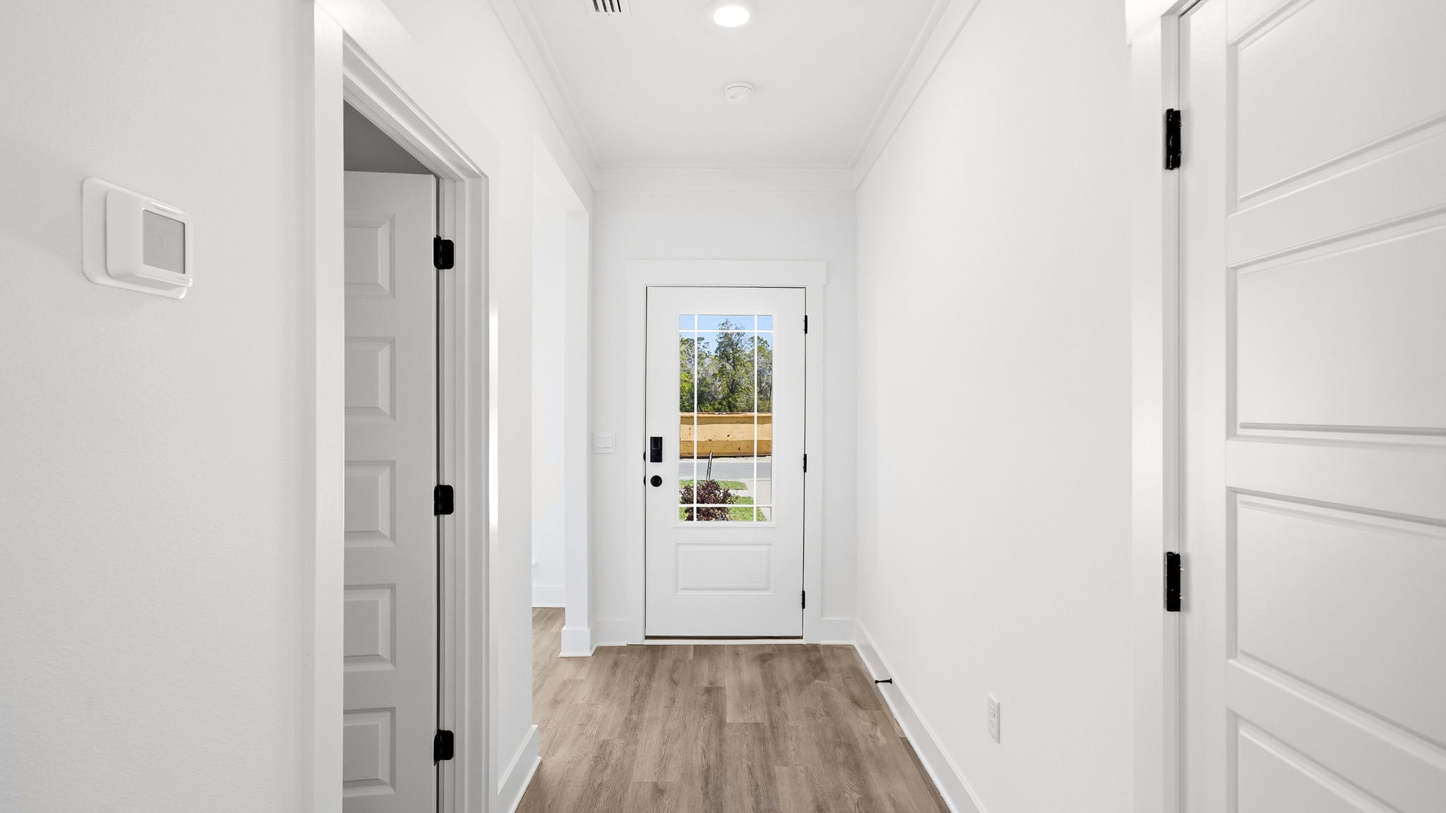 The entry hall is brightly lit
