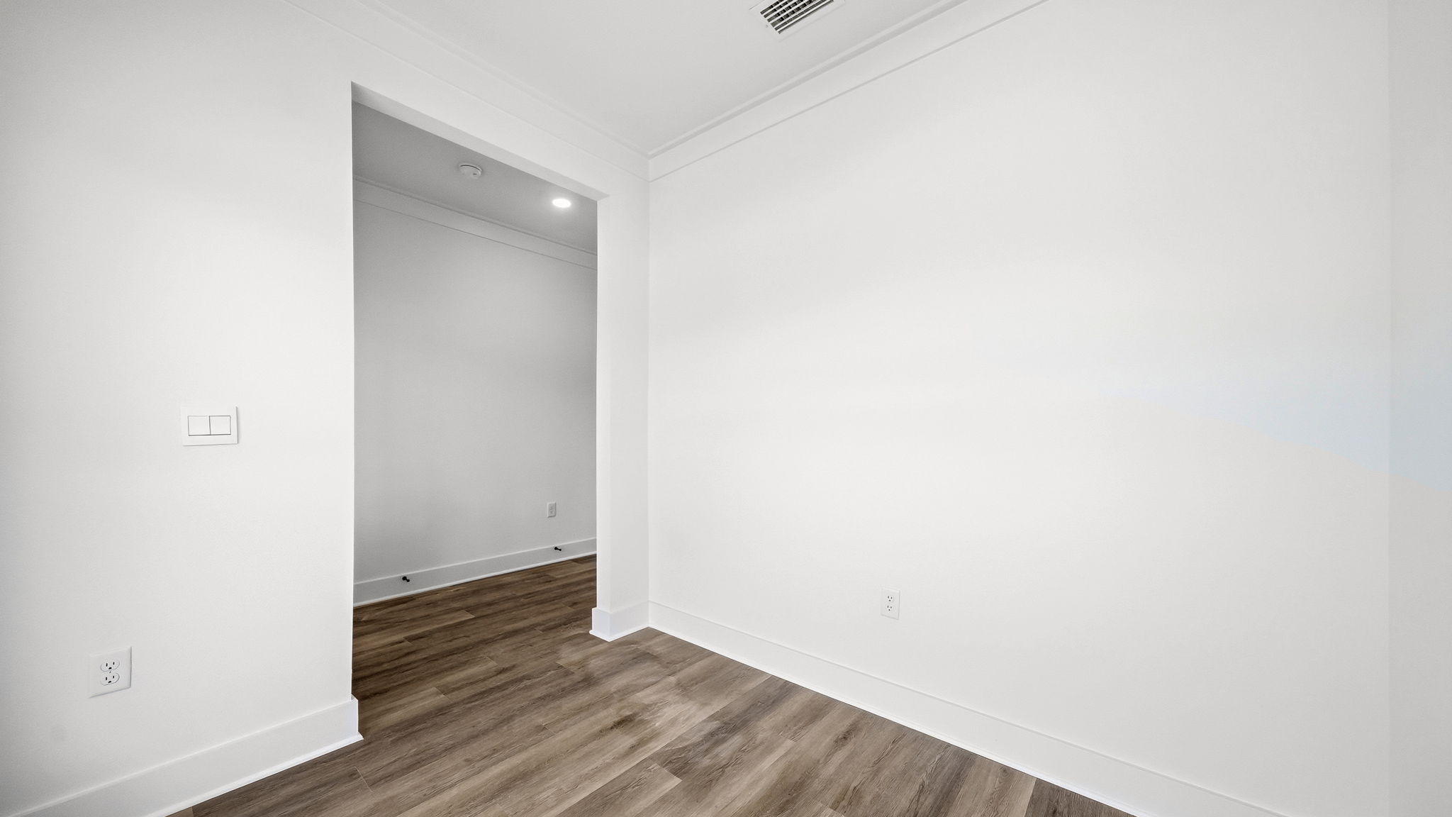 The study could be used as a home office or formal dining room