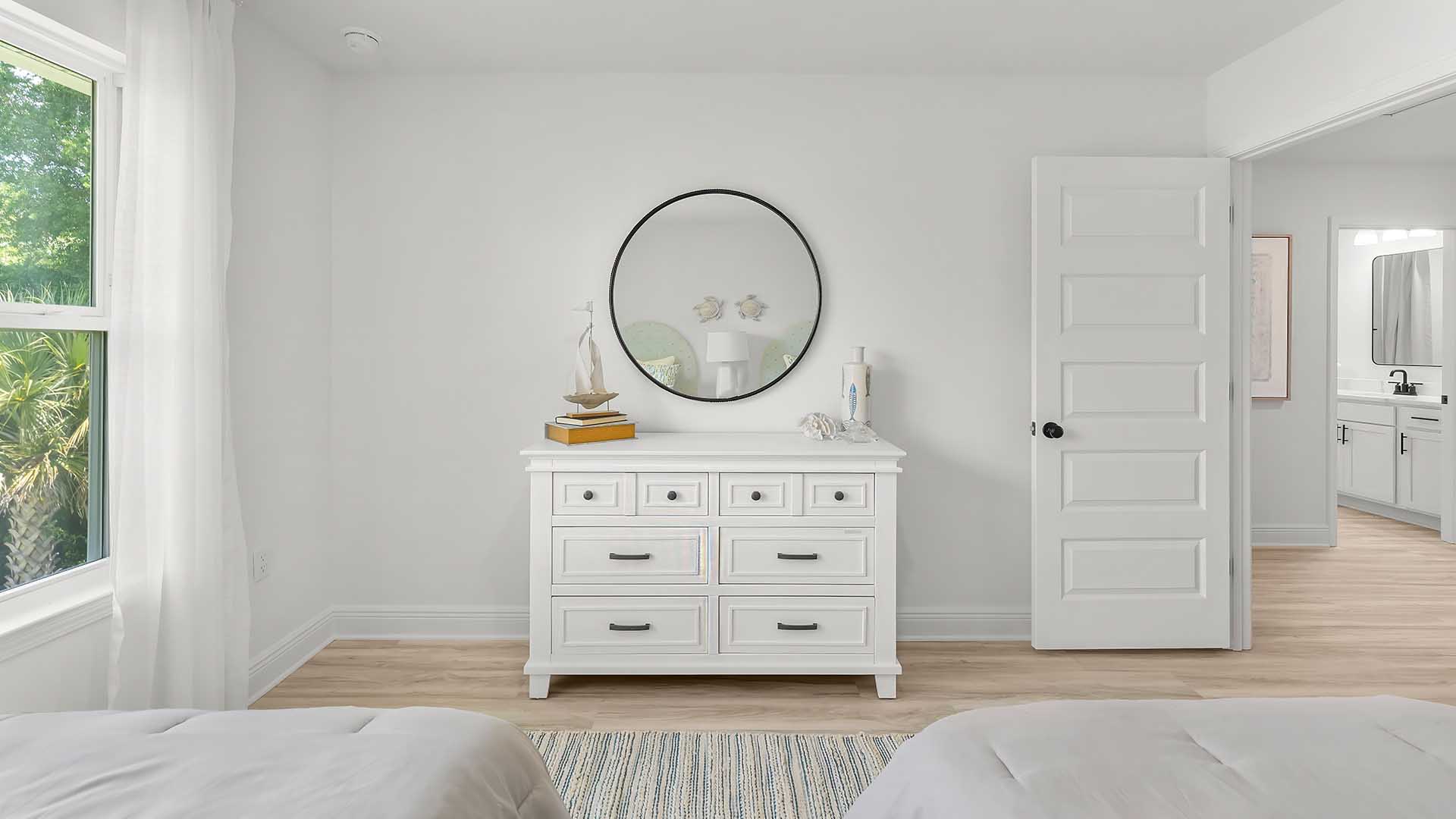 Guest bedroom one has ample closet space