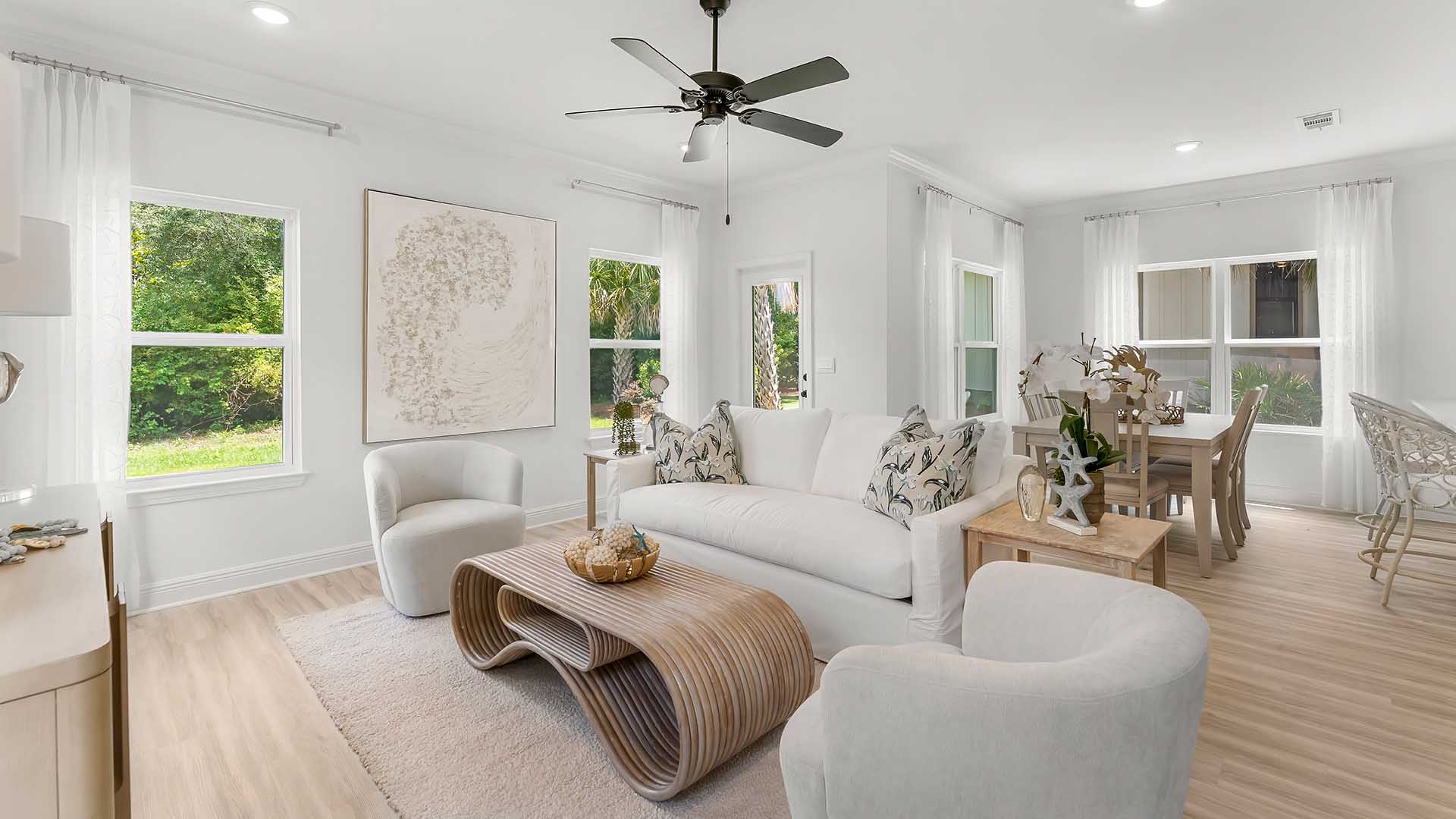 With the open concept design of the main level, family and guests can relax comfortably