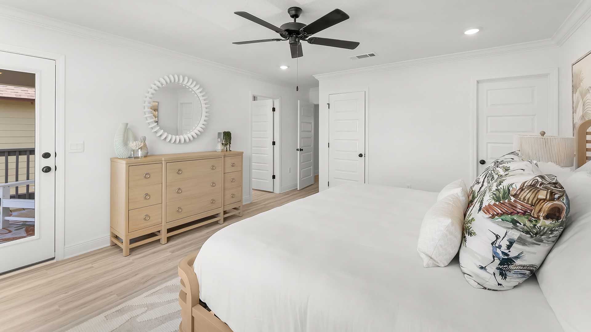 The primary bedroom has space for adding a sitting area