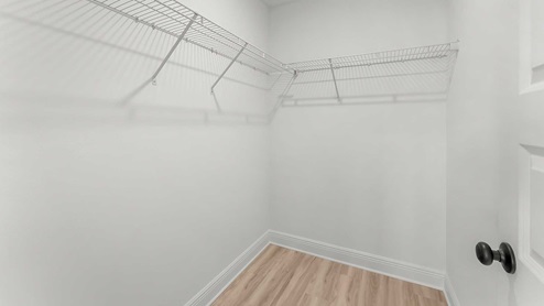 The primary bathroom has a spacious closet