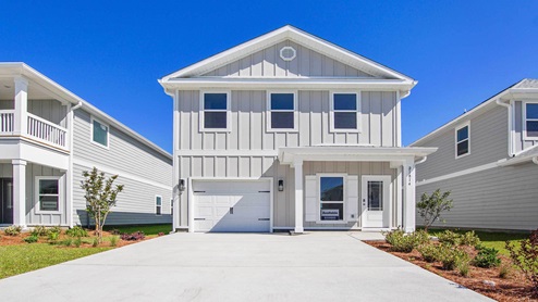 The Norfolk floor plan has three bedrooms and two and a half bathrooms