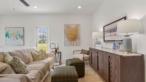 Open living room with EVP flooring