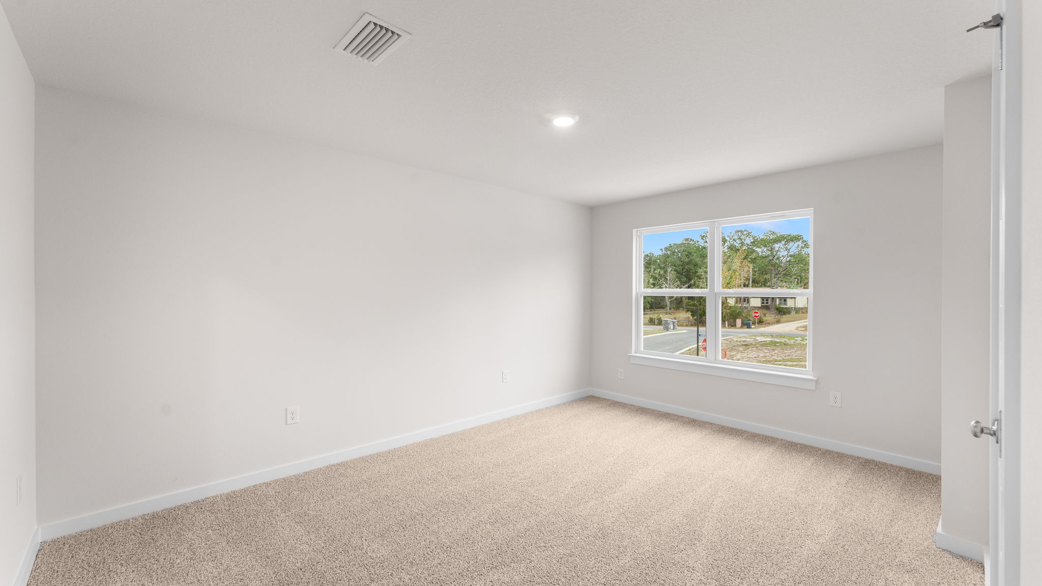 The primary bedroom is on the second level