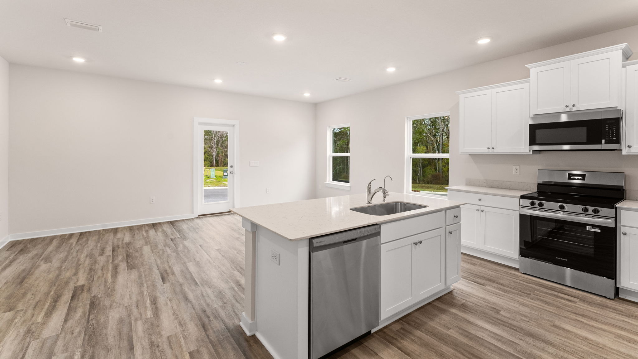 The main level has an open concept living area
