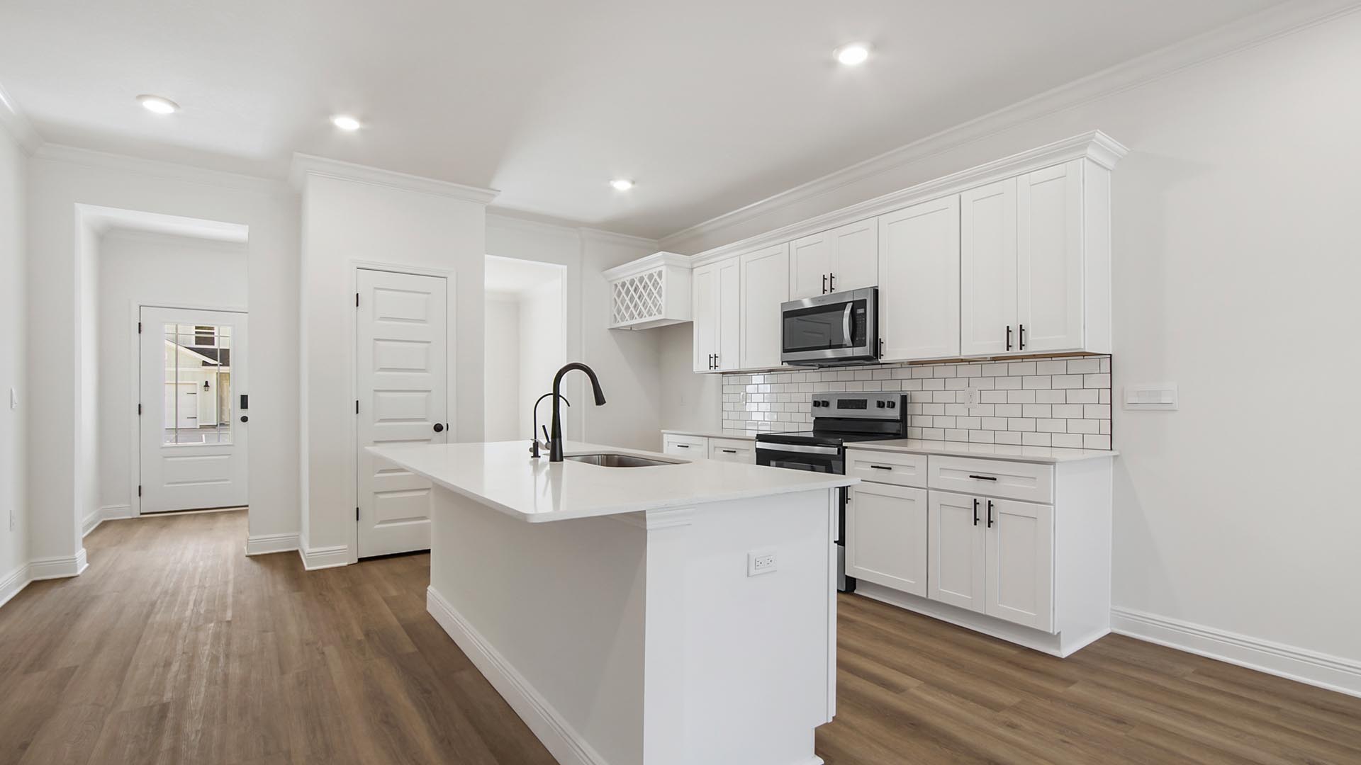 The center island has space for bar seating