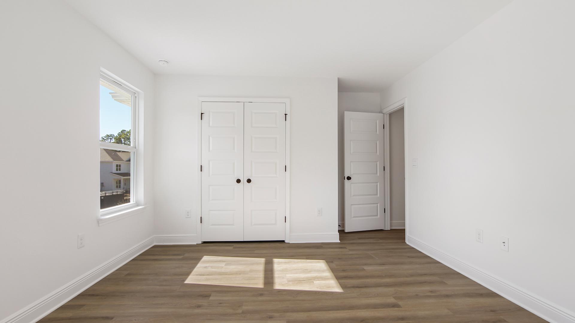 Bedroom two overlooks the front of the home