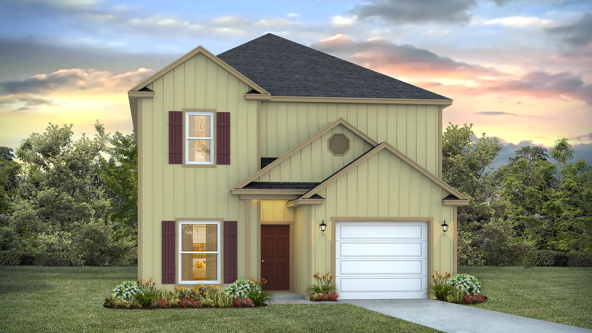 3916 Magnolia Bluff Lane is a preconstruction homesite that will be developed with the Alabaster floor plan