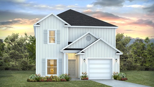 The Alabaster is a two story four bedroom home with three and a half bathrooms