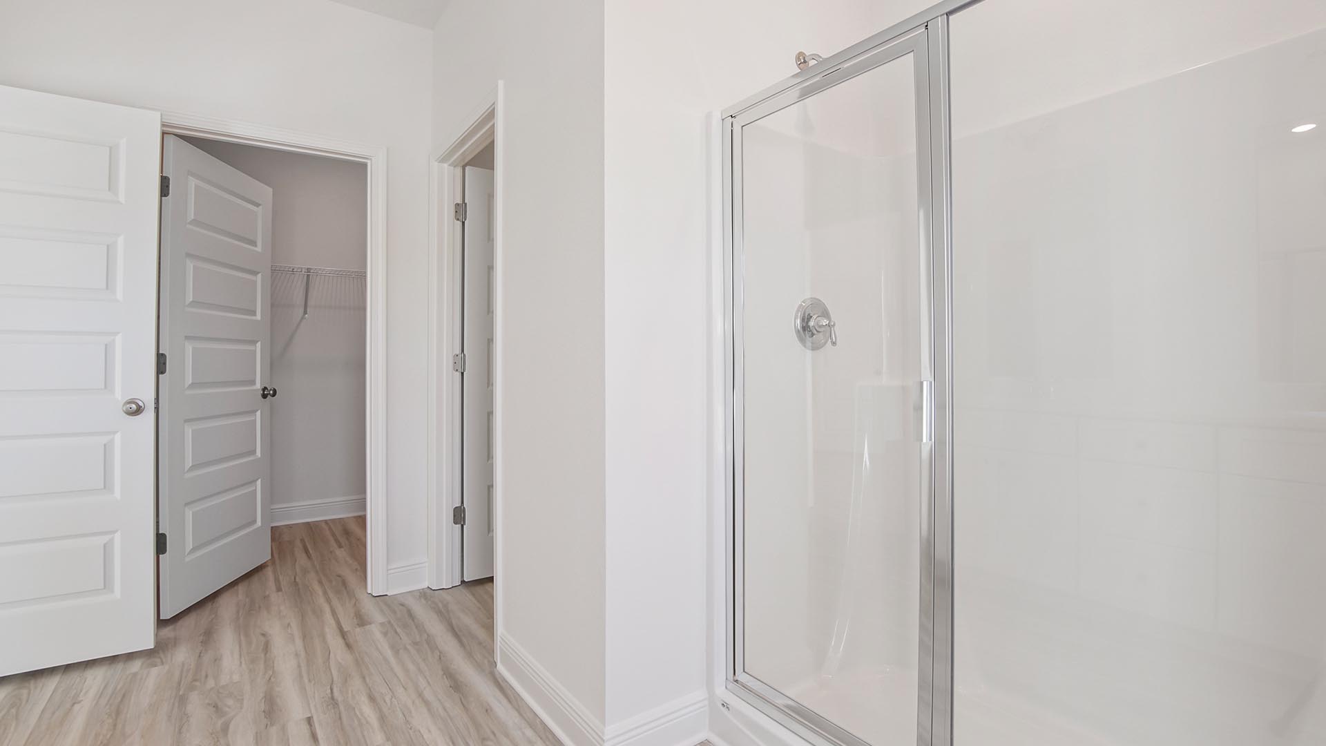 The primary bathroom has a shower