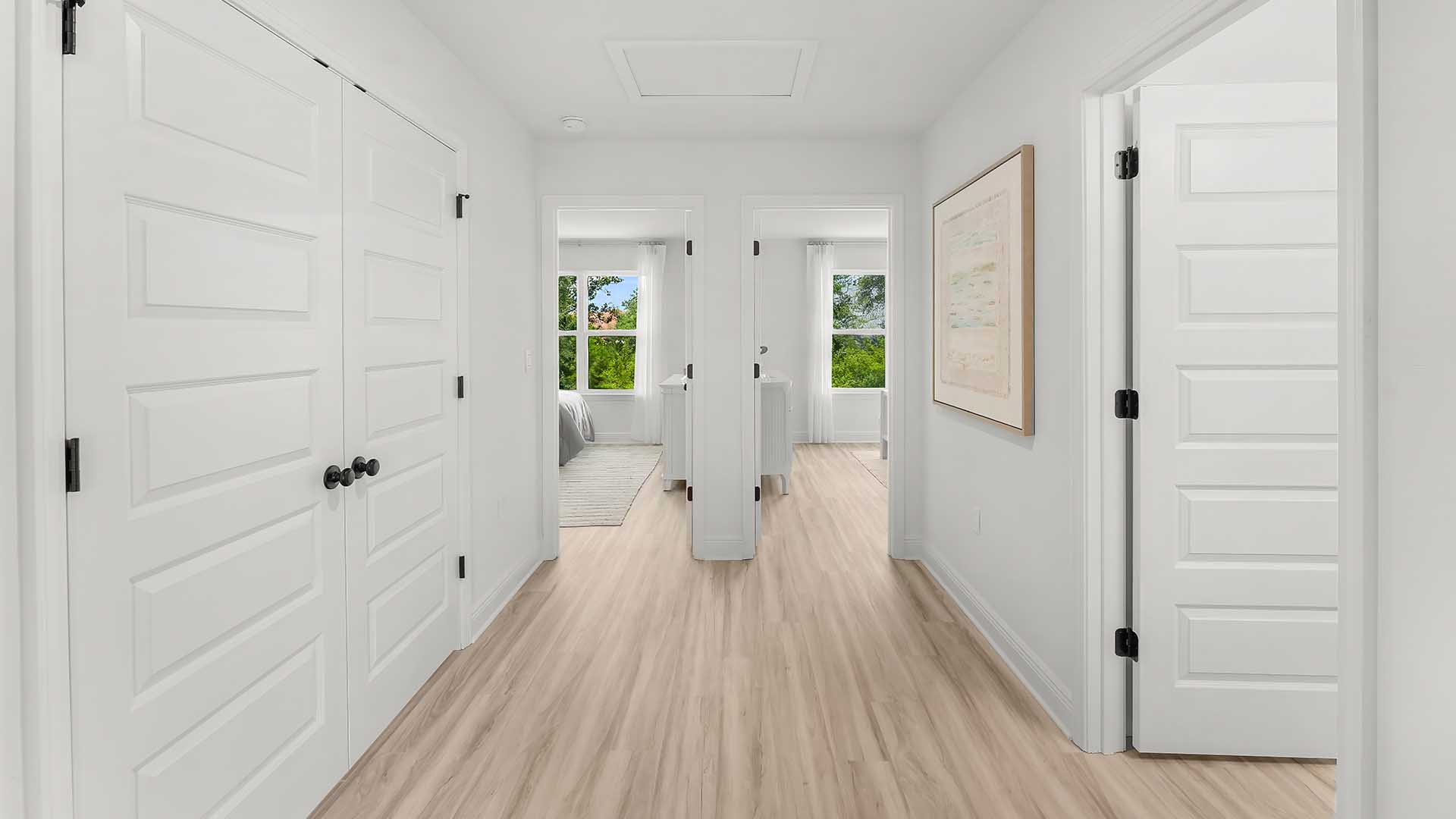 The hall leading to the additional guest bedrooms