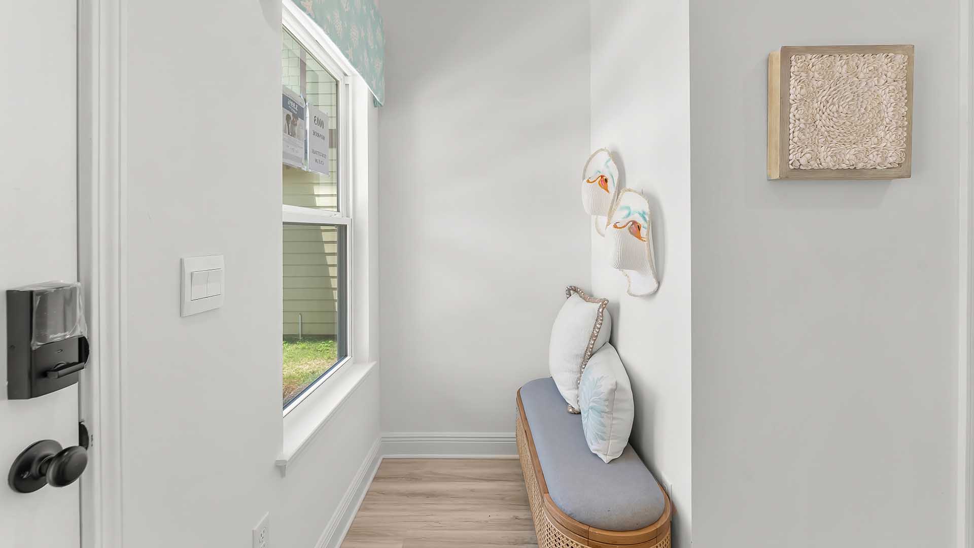 Entry way showing a place for a hall bench