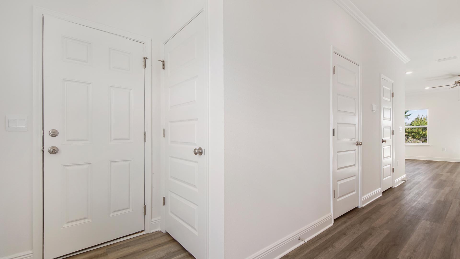 Entry hall to the open concept living area