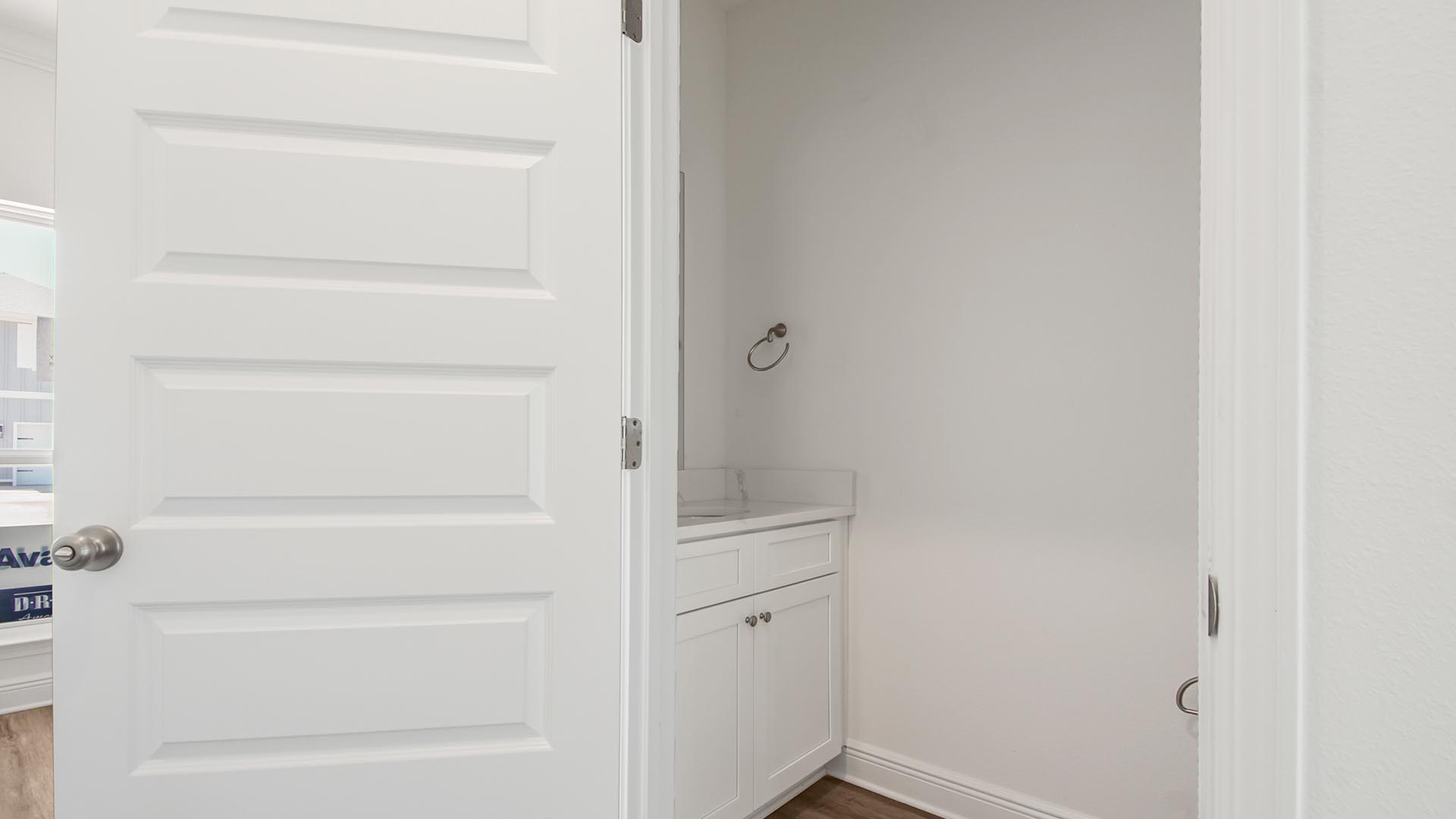 The powder room on the main level